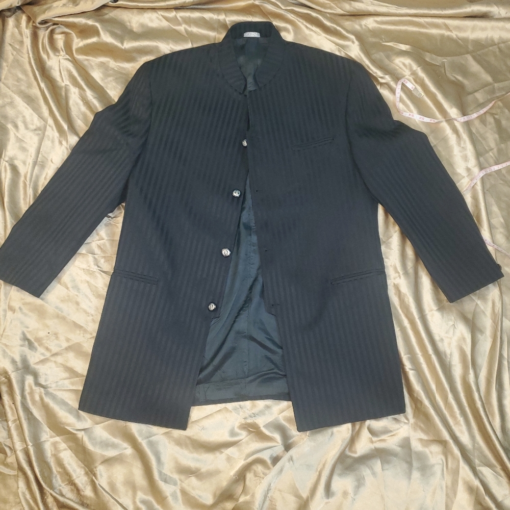 Bruno Rossetti Black Pinstripe Suit Jacket